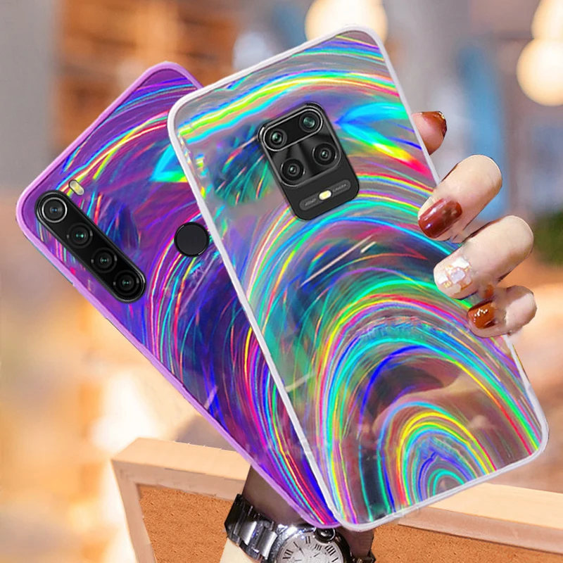 Роскошный 3D радужный Блестящий зеркальный чехол для телефона Xiaomi Redmi Note 9S 9 8 Pro Max