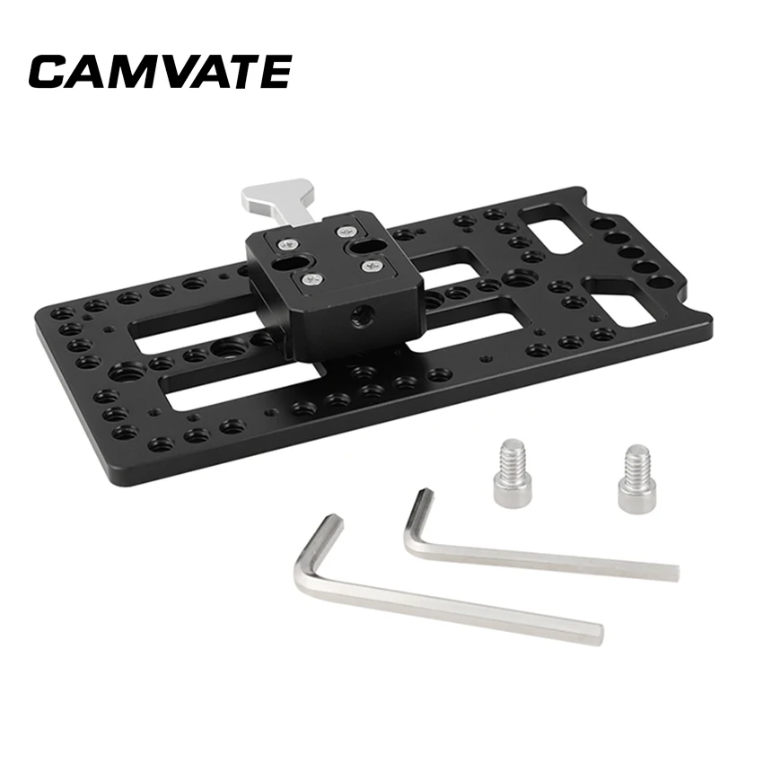 

CAMVATE Power Splitter Cheese Plate With Quick Release Female V-Lock Dock & Male V-Lock Mount For DSLR Camera Battery C2308
