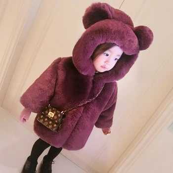 

Baby Girls Jacket Kids Boys Fashion Coats Artificial Fur Warm Hooded Autumn Winter Girls Infant Clothing Children's Jacket 2-10T