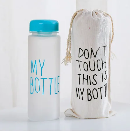 ms bottle and bag Моя бутылка пластиковая 500 мл PC бутылки для воды прозрачная или матовая термостойкая герметичная цветная дорожная бутылка индивидуальный заказ - Цвет: ms bottle and bag