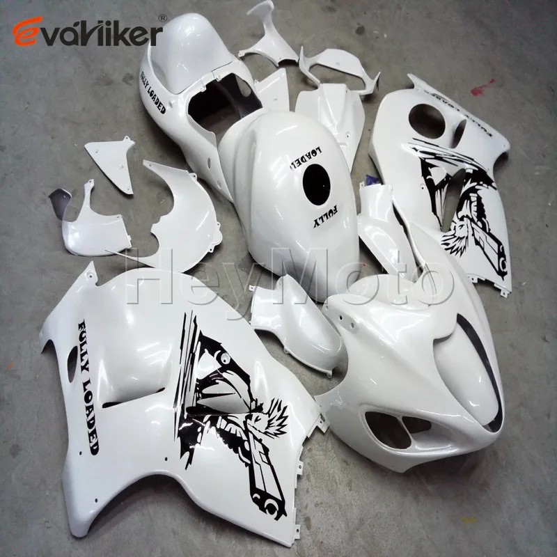 Пользовательские ABS обтекатель для GSX-R1300 1997-2007 1998 1999 2000 2001 2002 2003 2004 2005 2006+ винты+ белый H2