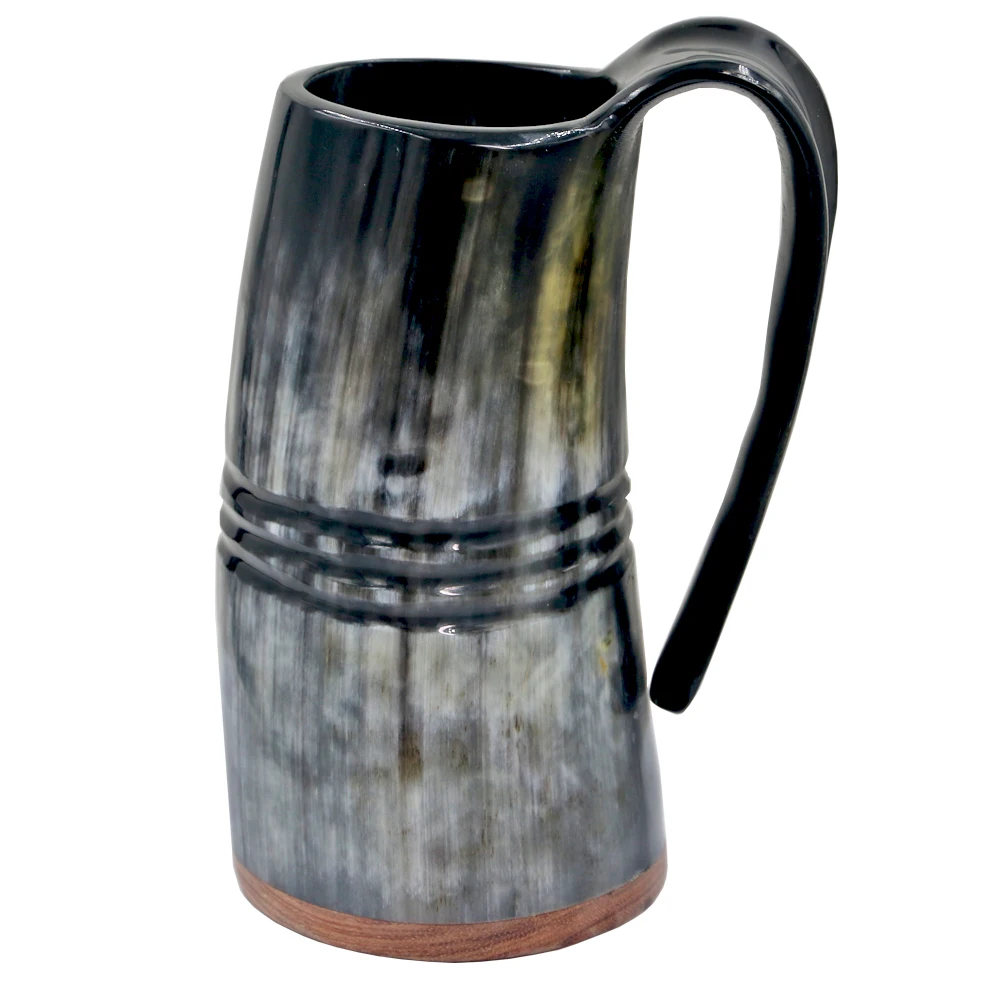 Кружка викинга рог для напитков Tankard подлинный средневековый Вдохновленный питьевой кружка с красной основой в линии гравировкой