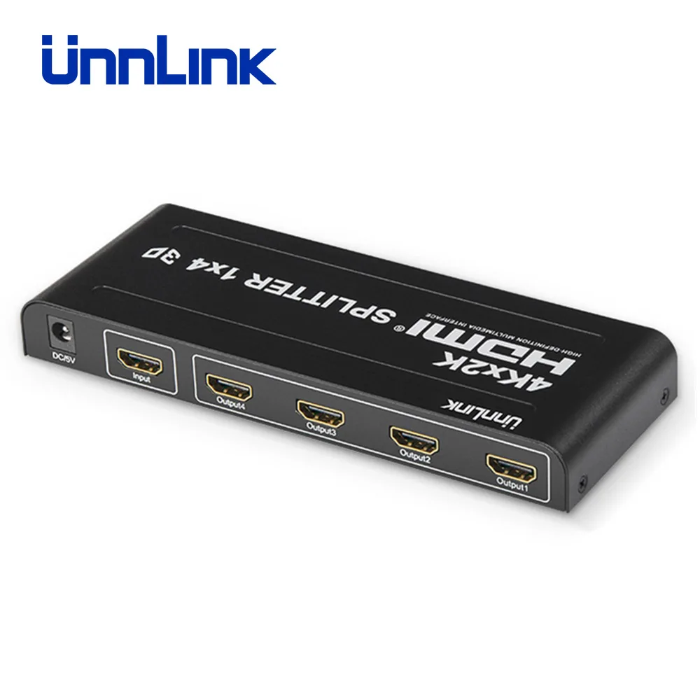Unnlink HD mi Splitter 1X4 UHD 4 k@ 30Hz 3D FHD 1080P@ 60Hz 1 в 4 выход для Smart Светодиодный tv mi Box Проектор Монитор ps4 компьютер