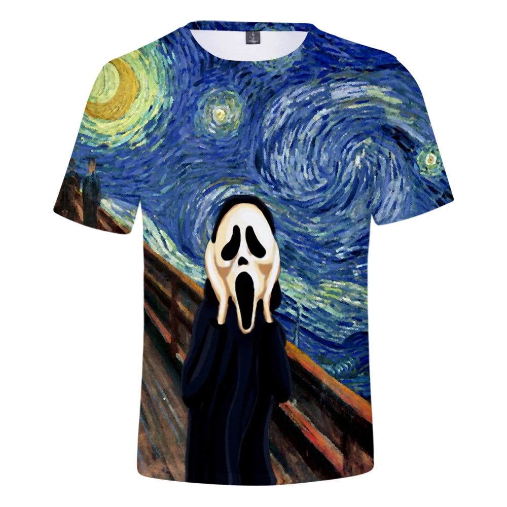 2019 Mens T Shirt  Men World famous painting art Loose  T-shirt O-neck Size Short Sleeve Tshirts