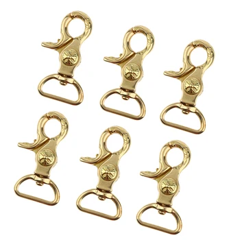 

6Pcs Solid Brass Lobster Clasps Bag Clip Trigger Swivel Hooks Jewelry Findings