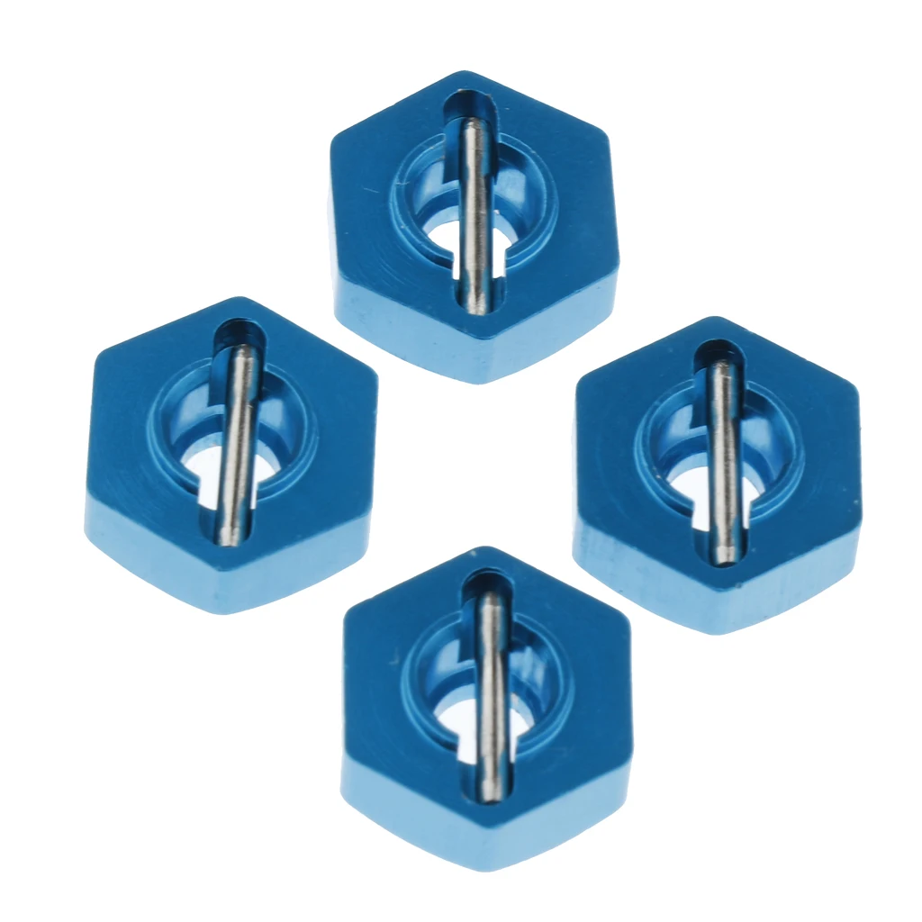 4pcs Metal 12mm Wheel Hex Drive Hubs Set Blue for WLtoys 1/18 RC Crawler car