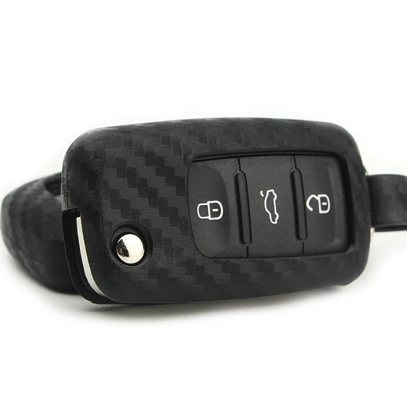 Чехол для ключей из углеродного волокна для Volkswagen Golf 7 Bora Jetta Polo Passat Bettle Tiguan B5 B6 MK5 MK6 MK7 Maggiolino