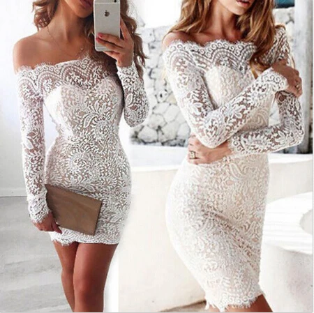 Женское облегающее платье элегантное кружевное короткое приталенное с