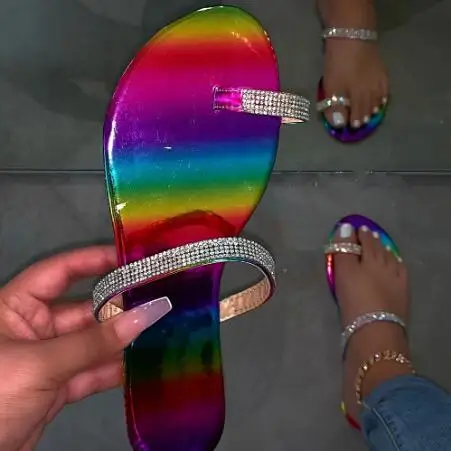 rainbow slippers sale
