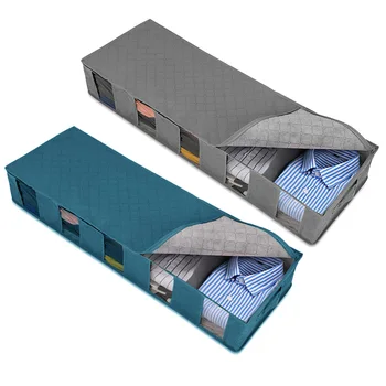 

Under Bed Clothes Item Storage Dustproof Storage Bag Container Clothes Organizer Foldable 5 Sections And Visible Clear Window