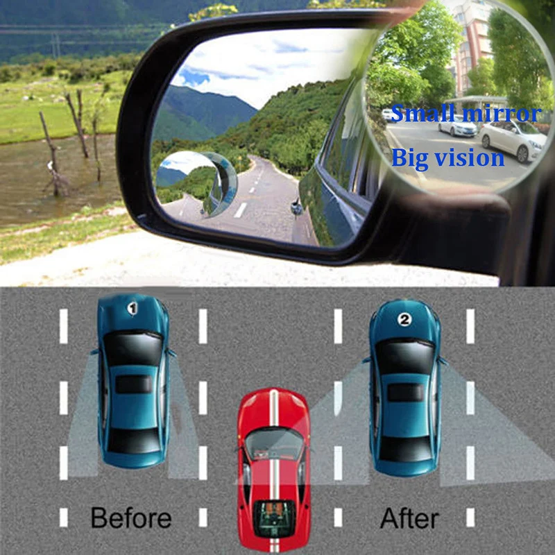 

2pcs Wide Angle Round Convex Blind Spot Mirror For Auto Car Rear View Hot Set