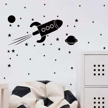 

Planet rocket stars kids room wall sticker children's rooms decal bedroom decoration home DIY removable stickers nursery Mural