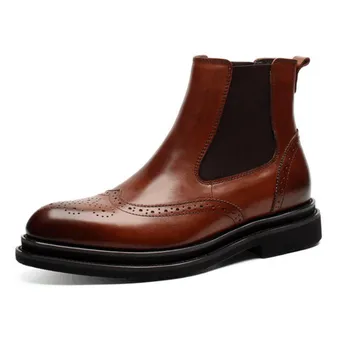 

Genuine Leather Men Boots Top Quality Spring Autumn Leather Boots Men