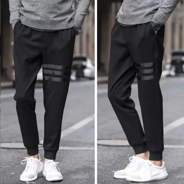 

New Style Spring Men Harem Pants Ankle Banded Pants Casual Sports Sweatpants Closing Skinny Pants Loose-Fit Long Pants