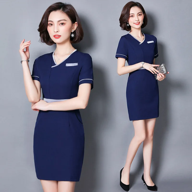 

Beauty Salon Work Clothes Spa Spring And Summer Beautician Technician Elegant Dress