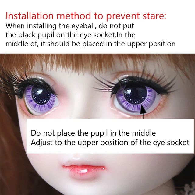 Adollya Eyes For Dolls Accessories Eyes For BJD SD Doll 14mm 16mm 18mm Cartoon Colorful Doll Eyeballs for 1/3 1/4 1/6 BJD Dolls 6