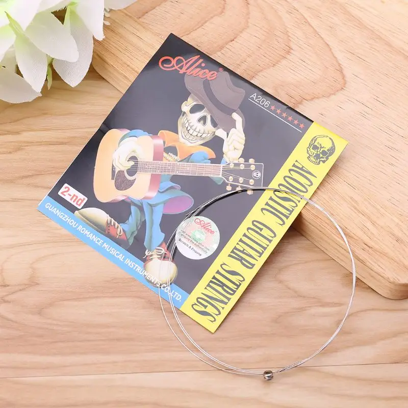 OOTDTY 1PC Alice Acoustic Folk Guitar Strings 015 inch Super Light Stainless Steel Core suit for guitar