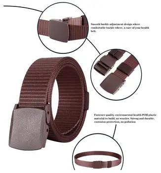 

Torebka Na Pas Outdoor Men and Women Nylon Belt Students Military Training Pants with Breathable Plastic Buckle Decorative Belt