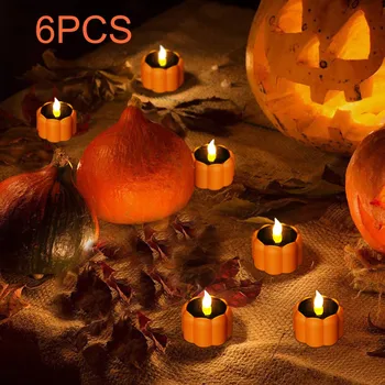 

Halloween Tealights 6PCS Pumpkin Lights Pumpkin LED Lights Pumpkin Decor Christmas Thanksgiving Day Decor Tealights Lights