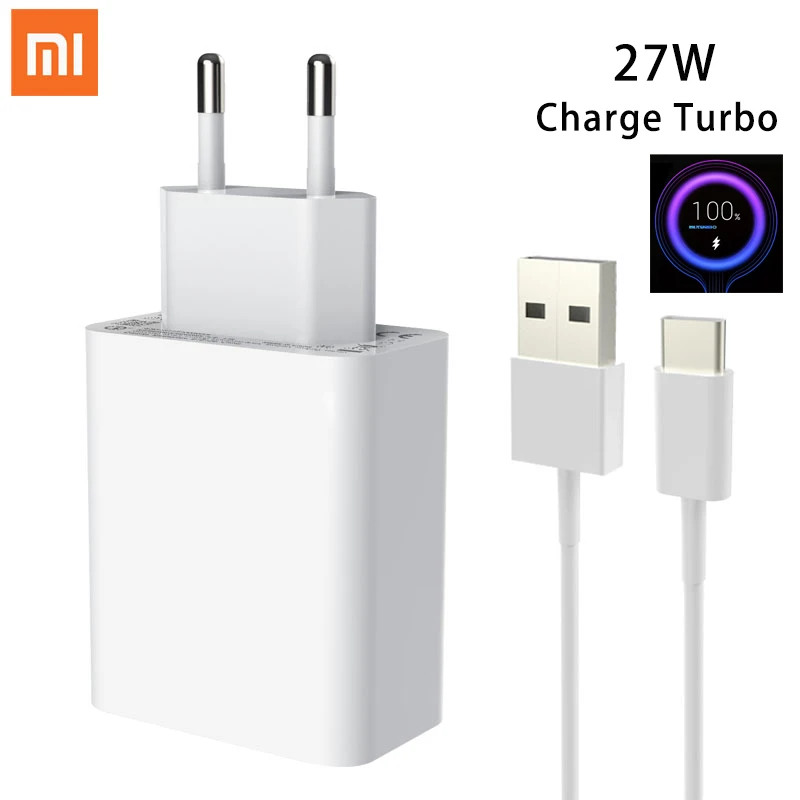 Оригинальное сверхбыстрое зарядное устройство Xiaomi 27 Вт QC 4 0 адаптер питания Type C