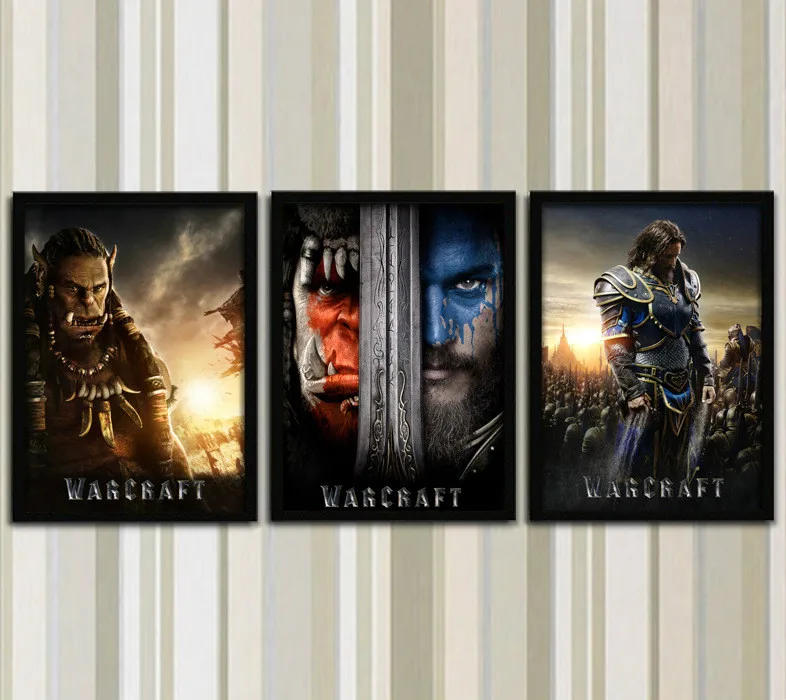World of Warcraft WOW постер для фильма Thrall and Varian Wrynn подвесной рисунок бара кафе
