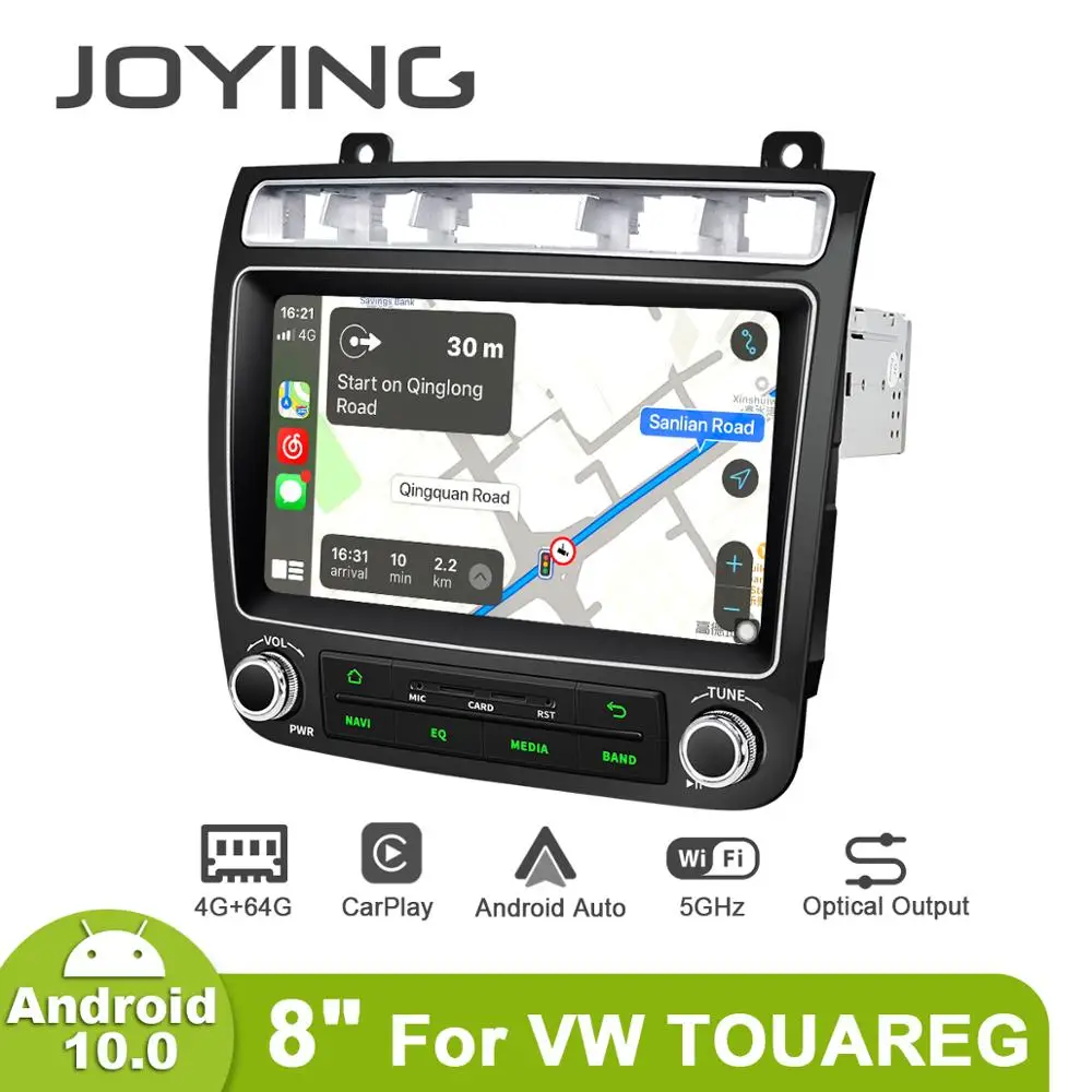8 inch Head unit Android 10 Auto Car Radio Cassette Stereo Multimedia Carplay Cassette Tape Recorder For Volkswagen VW Touareg
