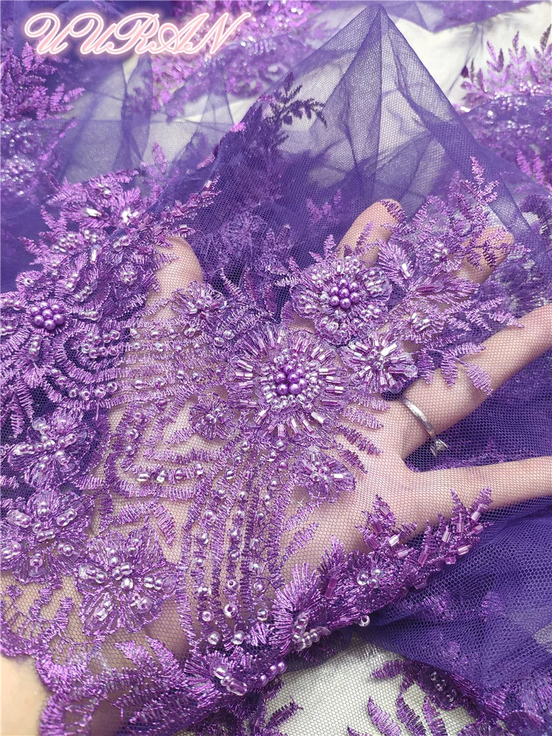Французская сетка кружева с бисером для свадебного платья африканская вышитая кружевная ткань нигерийский гипюр шнур ткань