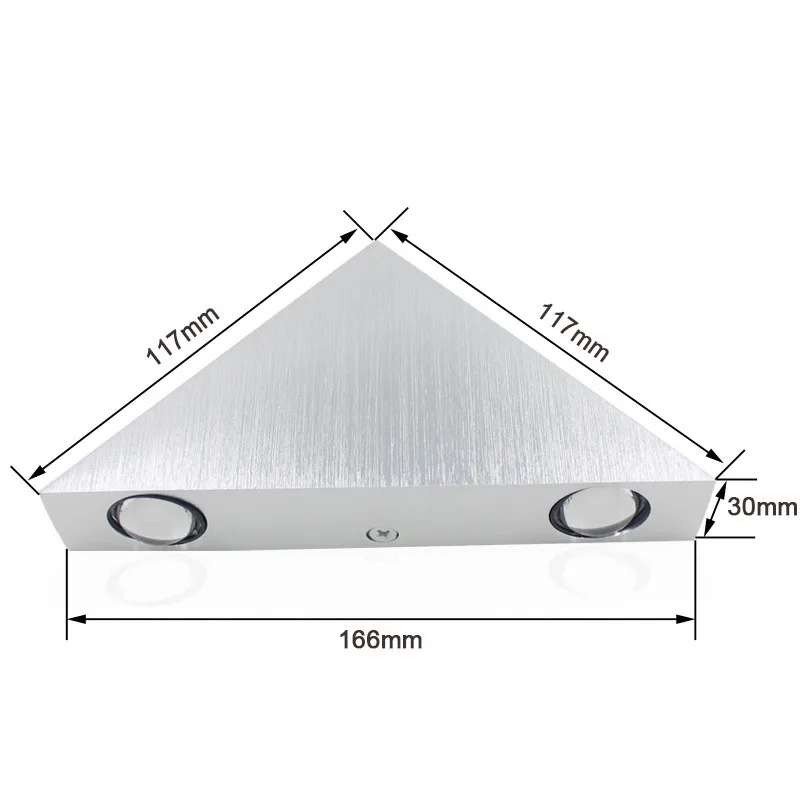 LED Wall Lamp Aluminium 3W Triangle Shape Bedroom Light Home Decor AC110V 220V