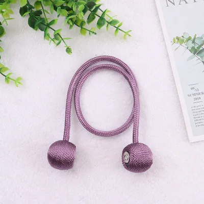 Purple Магнитный шар, новинка, жемчужный занавес, простой галстук, веревка, аксессуар, стержни, аксессуары для спины, Holdbacks, пряжка, зажимы, крючок, держатель, домашний декор - Цвет: Purple