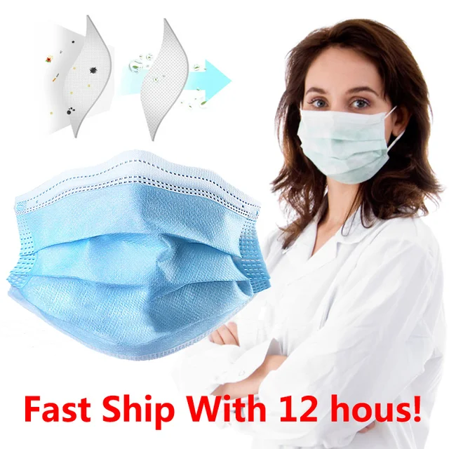 US $18.44  50/100pcs Disposable Protection Mask Face Mask 3-Layer Dust Infection Protection Protective Mask Re