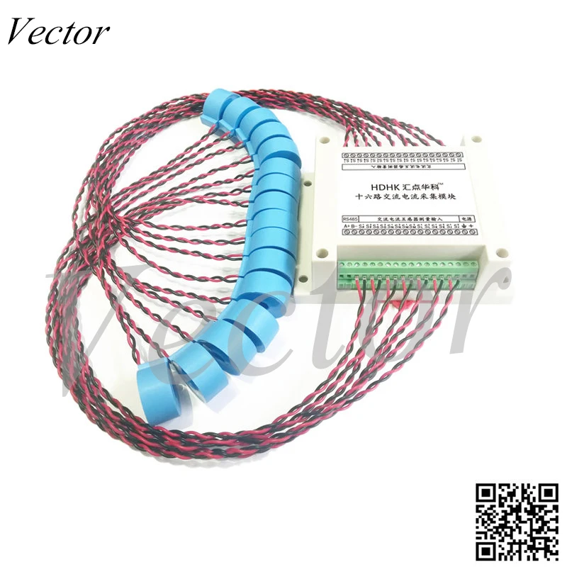 Multiplex 16 Way AC Current Frequency Measurement Acquisition Module RS485 Sensor Transmitter MODBUS-RTU