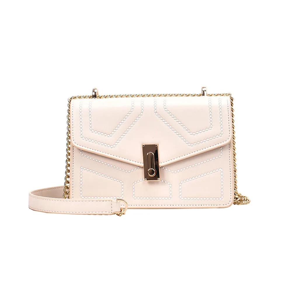 

Women's Fashion Shoulder Bag Patchwork Bright Diamond Package Chain Square Handbag Spring And Summer New Popular Bag 1224