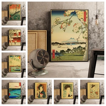 

Retro Japanese Landscape Series Home Decor Bar cafe living room Wall Decor Art Decor Quality Canvas Painting poster A783