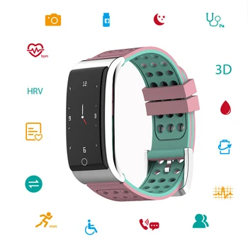 

PPG ECG Smart Bracelet Heart Rate Oxygen Monitor Sports Fitness Tracker IP67 Waterproof Bluetooth Watch High Breathable Strap