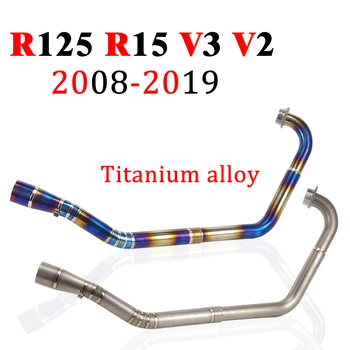 

For Yamaha R125 R15 V3 2008 - 2019 2018 titanium alloy Motorcycle Exhaust Escape Modified Connect Front Middle Link Pipe Muffler