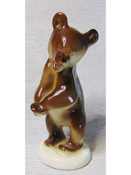 

Brown bear standing, 13 cm. Lomonosov China factory, 1970 s Blue Label lfz, "1 C","