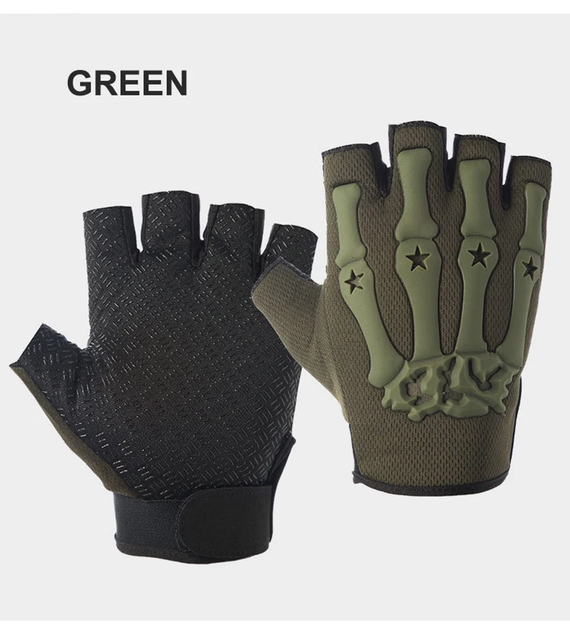 Men Fingerless Combat Gloves Outdoor Tactical Gloves Airsoft Sport Half Finger Type Military Army Shooting Cycling Gym S2295