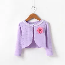 Для маленьких девочек s верхняя одежда кардиган хлопковая фиолетовая куртка для маленьких девочек для возраста от 1 и 2 лет одежда для малышей Детская одежда AKC165009