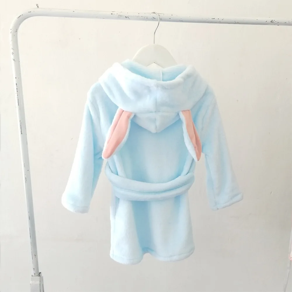 Корейский детский банный халат, фланелевые пижамы, домашняя одежда, весенне-осенний двусторонний флисовый халат для малышей