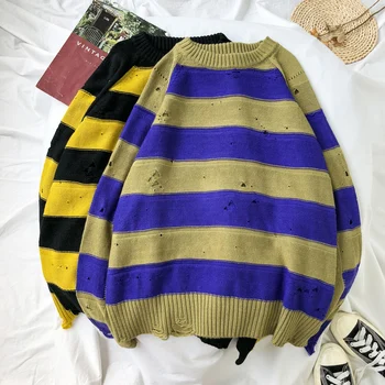 

Stripe Sweater Itself Men's Winter Stranger Things Sportswear Streetwear Harajuku Hip Hop Clothes Blusa Masculina Fashion Youth