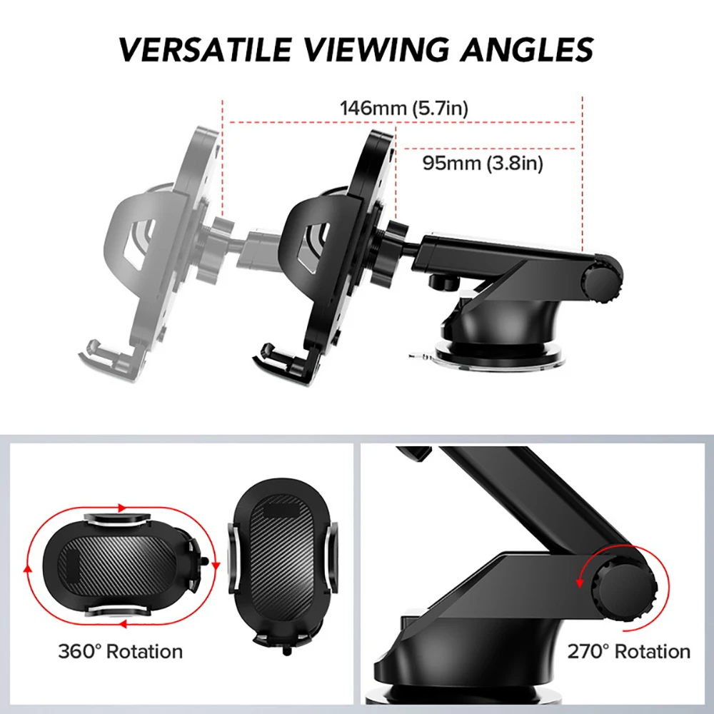 Автомобильный держатель для телефона на лобовое стекло с гравитационной присоской, универсальная подставка для мобильного телефона для iPhone смартфона 360