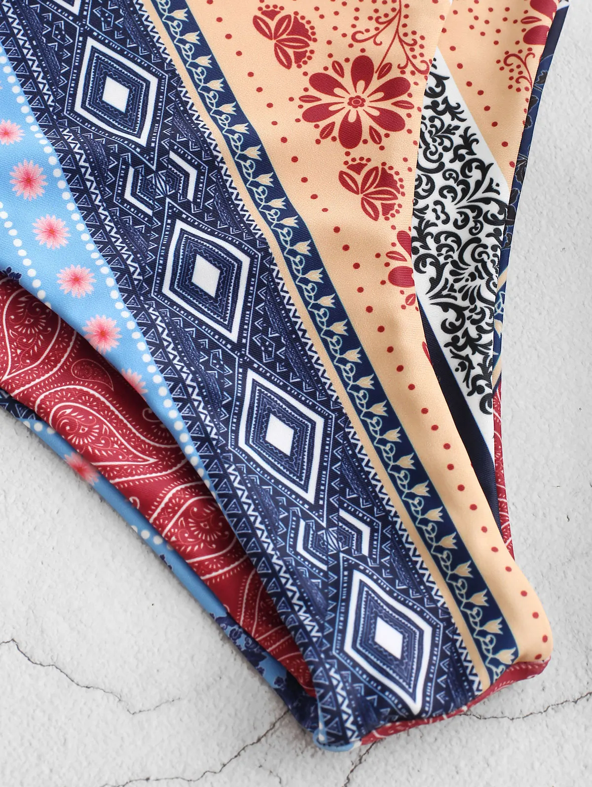ZAFUL Boho Цветочные Пейсли с высоким вырезом бикини Boho Bottom