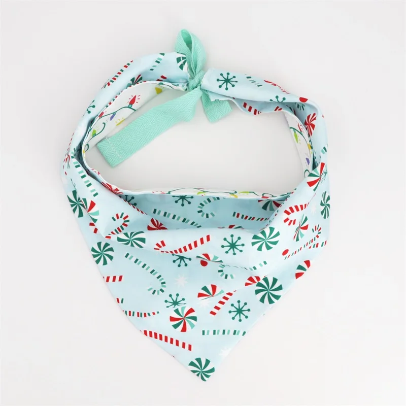 Рождественская бандана для собак, двусторонний шарф для собак, аксессуары для собак, рождественские подарки - Цвет: Зеленый