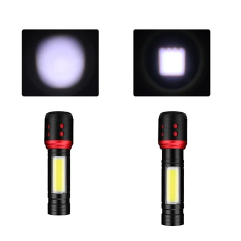 

XANES T6+COB 5Modes Zoomable USB Rechargeable LED Flashlight Outdoor 18650 Flashlight for Camping Lamp Lantern Torch Spotlight