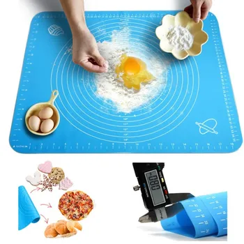 

Silicone Baking Mat Non-Stick Maker for Rolling Pizza Dough Biscuits Pastry Kitchen Cooking Sheet with Measurement 5 size