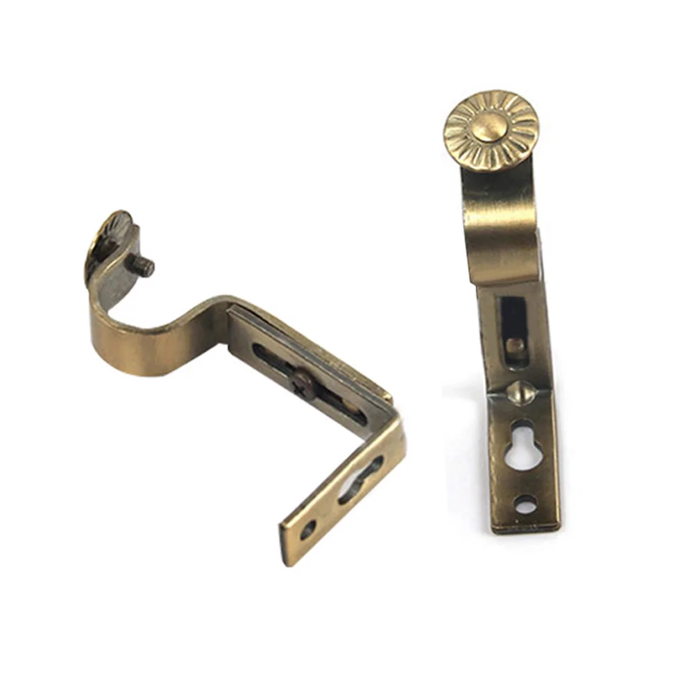 

2pcs Home Curtain Rod Window Drapery Rods Metal Stand Window Support Wall Mount Hooks Curtain Rods Tool Parts