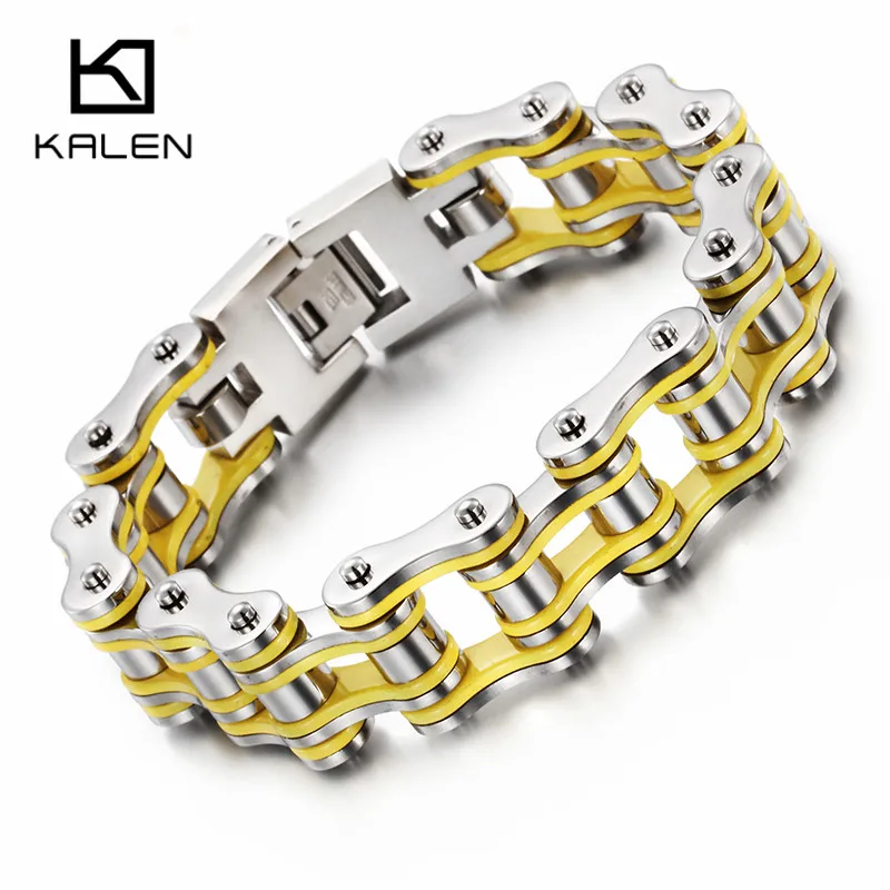 20 см велосипедная цепь браслет мужской 316L Нержавеющая сталь тяжелый массивный серебряный цвет велосипедная цепь браслет мужские аксессуары