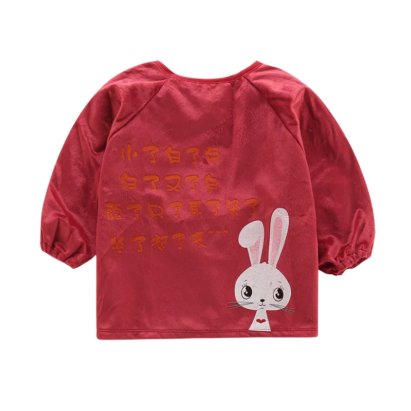 rabbit Herbabe/непромокаемые нагрудники с длинными рукавами для маленьких мальчиков, детские нагрудники для девочек с героями мультфильмов, нагрудник для кормления, Детский фартук для осени и зимы - Цвет: rabbit