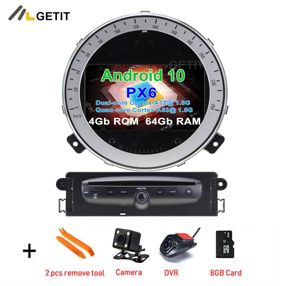 Автомобильный DVD-проигрыватель PX6 DSP Android 10 4G 64G мультимедийный проигрыватель pantalla