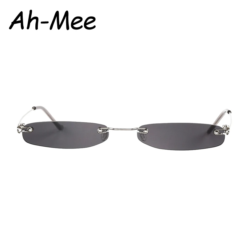 Gafas de sol pequeñas sin montura para hombre y mujer, lentes de de angostas, de aleación de tendencia de lujo, ropa de calle Gafas de sol para mujer| - AliExpress